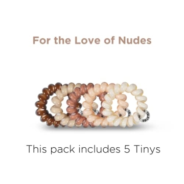 TELETIES Tiny Spiral Hair Coils - 5 Pack for All Styles