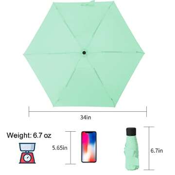 GAOYAING Compact Travel Umbrella Small Lightweight Fun