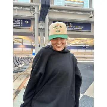 Funky Junque Two Tone Vintage Corduroy Snapback Hat - Airplane Mode - Green/Beige