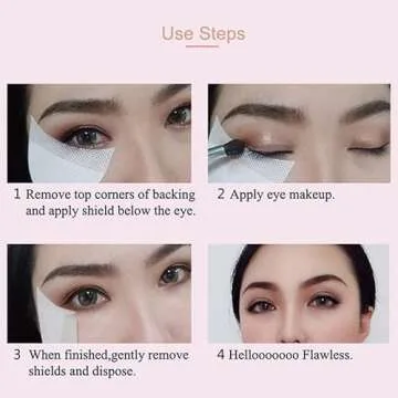 Faiteary 150pcs Eyeshadow Shields, Lint Free Eyeshadow Stencil Gel Pad Under Patches, Prevent Makeup Residue for Eyelash Extensions, Eyeliner, Lip and Tinting Makeup