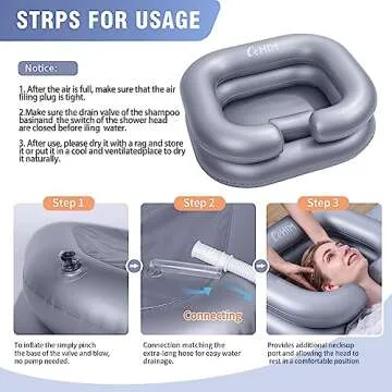 Cehim Inflatable Shampoo Basin for Hassle-Free Hair Washing