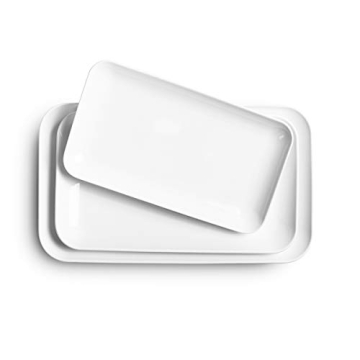 DELLING 16/14/12inch Large White Serving Platters for Parties