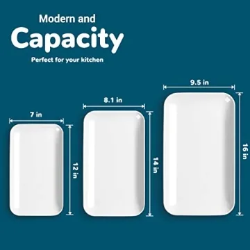 DELLING 16/14/12inch Large White Serving Platters for Parties