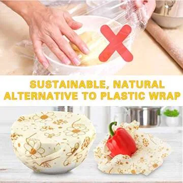 Sustainable Beeswax Wraps - 6 Pack for Eco-Friendly Storage