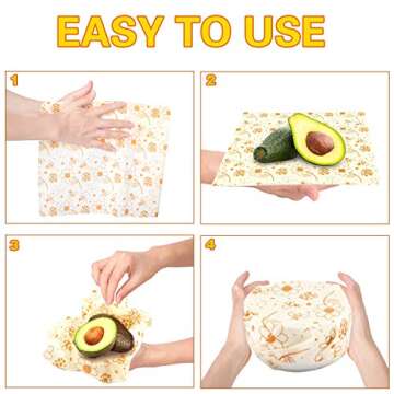 Sustainable Beeswax Wraps - 6 Pack for Eco-Friendly Storage