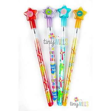 Tiny Mills 24 Pcs Christian Religious Multi Point Pencils Jesus Loves You Multi Point Stackable Penc...