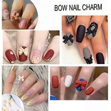 9 Colors 3D Bow Nail Art Decorations, 100PCS Colorful Bowknot Nail Accessories 3D Bows Nail Charms for Acrylic Resin Flatback Nail Art Design