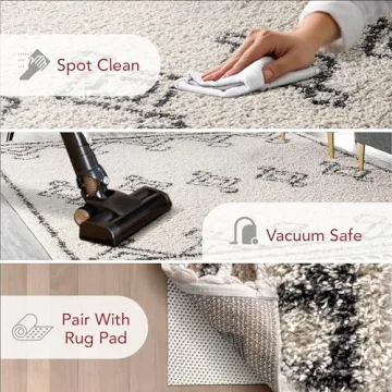 nuLOOM Mackie Geometric 5x8 Shag Area Rug for All Spaces