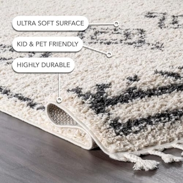 nuLOOM Mackie Geometric 5x8 Shag Area Rug for All Spaces