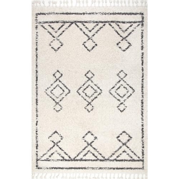 nuLOOM Mackie Geometric 5x8 Shag Area Rug for All Spaces