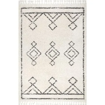 nuLOOM Mackie Geometric 5x8 Shag Area Rug for All Spaces