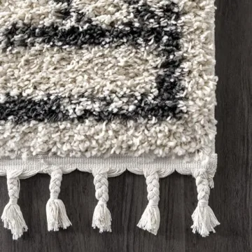 nuLOOM Mackie Geometric 5x8 Shag Area Rug for All Spaces