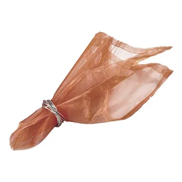 Elegant Sheer Organza Napkins - Copper Set of 12