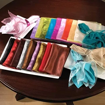 Elegant Sheer Organza Napkins - Copper Set of 12