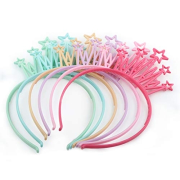WJYX Bows 12-Pack Crown Headbands for Kids and Teens