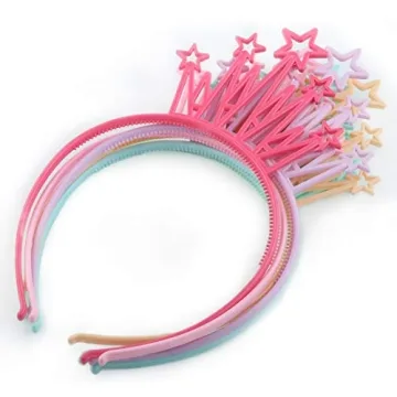 WJYX Bows 12-Pack Crown Headbands for Kids and Teens