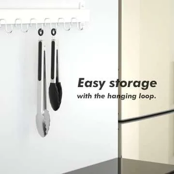 ChefAide Set of 2 Cooking Tongs,600ºF High Heat-Resistant,Kitchen Utensils,Cooking Utensils for Grill,Salad,BBQ,Frying,Baking,Serving 9/12 inches