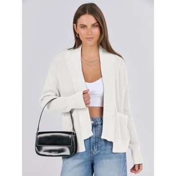  ANRABESS Cropped Cardigan for Women - Stylish and Comfortable Lightweight Outerwear