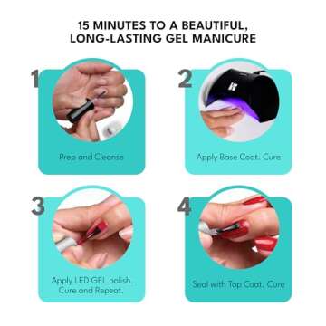Red Carpet Manicure Fortify & Protect Light Blue Crème Gel Polish for Strong, Healthy Nails - Infused with Vitamin A & Biotin - (Runway Rehearsal) Led Nail Gel Color, 0.3 Fl Oz