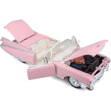 1959 Cadillac Eldorado Biarritz Convertible, Pink - Maisto Premiere 36813 - 1/18 Scale Diecast Model Toy Car by Maisto