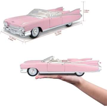 1959 Cadillac Eldorado Biarritz Convertible, Pink - Maisto Premiere 36813 - 1/18 Scale Diecast Model Toy Car by Maisto