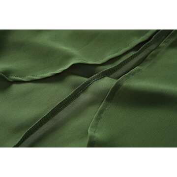 olrain Women's Floral Print Sheer Chiffon 3/4 Bat Sleeve Casual Loose Kimono Cardigan Capes (Large, Deep Green)