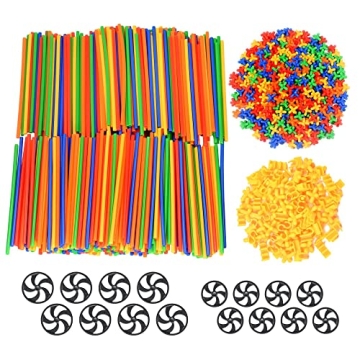 Playlearn 816 Piece Building Toy with Straws and Wheels