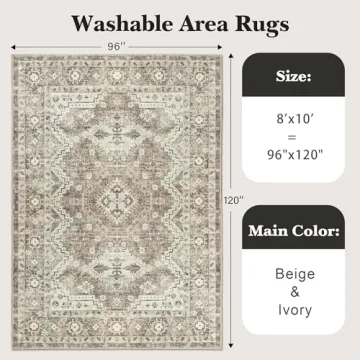 Rugland 8x10 Area Rug - Washable, Anti-Slip & Stylish