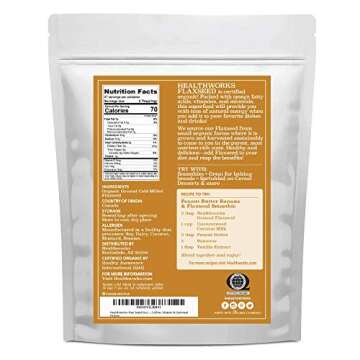 Healthworks Organic Cold Milled Ground Flax Seed Powder - Nutrient-Dense Superfood for a Healthy Lif...