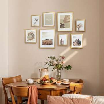 ArtbyHannah Gold Picture Frames Set for Living Room Style