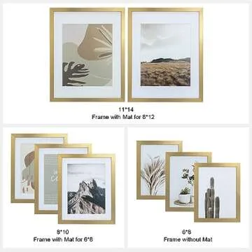 ArtbyHannah Gold Picture Frames Set for Living Room Style