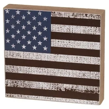 Decorative Wooden Patriotic Blocks for Tabletop Display