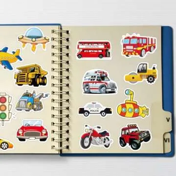 Leisitator 100 PCS Transportation Vehicle Truck Stickers for Kids Boys Girls - Waterproof Vinyl Sticker Decal for Water Bottle, Laptop, Scrapbooking, Skateboard, Luggage, Reward Supplies for Students