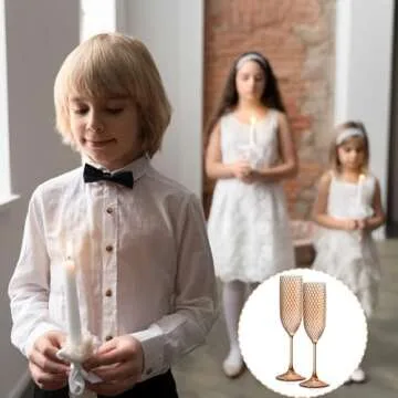 12 Pack Plastic Champagne Flutes Rose gold Goblet Champagne Glasses Unbreakable Wedding Toasting Glasses Diamond Wine Glasses Crystal Wine Cups Clear Drinking Glasses 5.5 OZ for Bridal Shower