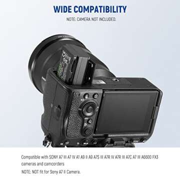 NEEWER 2280mAh NP-FZ100 Replacement Battery Charger Set, 2 Batteries and 1 USB Dual Channel Charging Case Compatible with Sony A1, A9 II, A7R V, A7R IV, A7S III, A7 IV, A6600, A7C