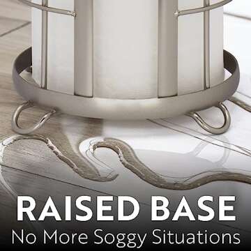 BROOKSTONE, Nickel Toilet Paper Holder, Freestanding Bathroom Tissue Organizer, Minimalistic Storage Solution, Modern & Stylish Design [Holds MEGA Rolls]