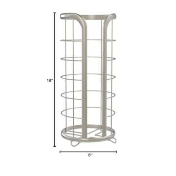 BROOKSTONE, Nickel Toilet Paper Holder, Freestanding Bathroom Tissue Organizer, Minimalistic Storage Solution, Modern & Stylish Design [Holds MEGA Rolls]