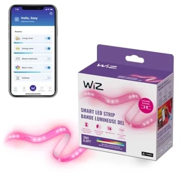 WiZ 6FT RGB Wi-Fi LED Smart Color Changing Light Strip - Connects to Your Existing 2.4Ghz Wi-Fi - Co...