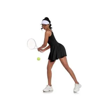 ECOWISH Women's Tennis Dress with Comfortable Built-in Shorts