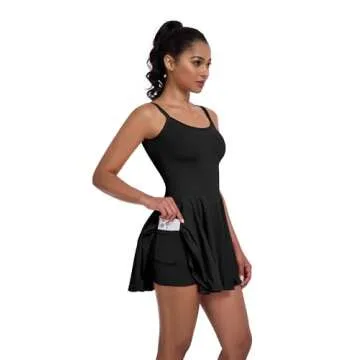 ECOWISH Women's Tennis Dress with Comfortable Built-in Shorts