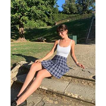 OQQ Women's 3 Piece Yoga Sexy Ribbed One Sleeveless Tank Top BodySuit, Black,white,candypink, Small