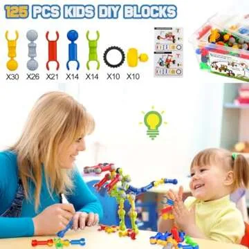 STEM Kids Building Toys - 125 PCS Creative Block Set