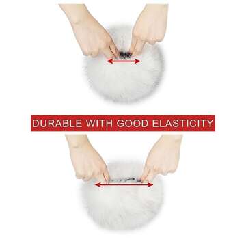 sy soul young Women's Faux Fur Wrist Cuffs Winter Fox Furry wristbands Fluffy Fur Cuff Bracelet Arm Warmer accessories(White)
