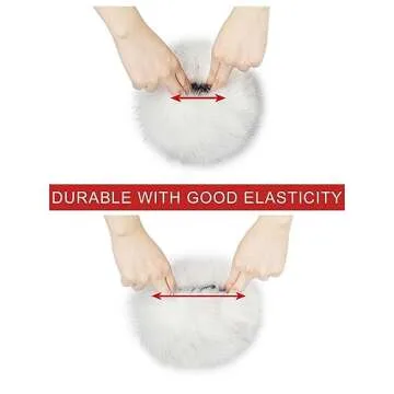 sy soul young Women's Faux Fur Wrist Cuffs Winter Fox Furry wristbands Fluffy Fur Cuff Bracelet Arm Warmer accessories(White)