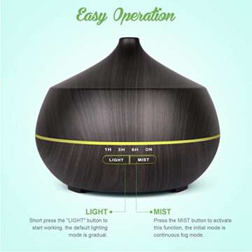 Essential Oil Diffuser for Large Rooms - 400ml Aromatherapy