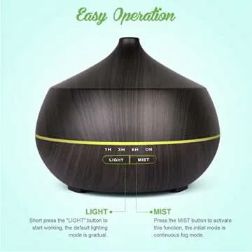Essential Oil Diffuser for Large Rooms - 400ml Aromatherapy