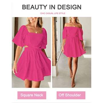 Women's Square Neck Summer Dress for Parties and Casual Wear