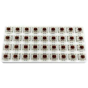 Gateron G Brown Pro Switches Pre-lubed 3pin RGB SMD Tactile for Gaming Mechanical Keyboard (72 Pcs, Brown)