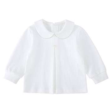pureborn Baby Toddler Girls Blouse Long Sleeve Collared Cotton Tee Shirts Tops