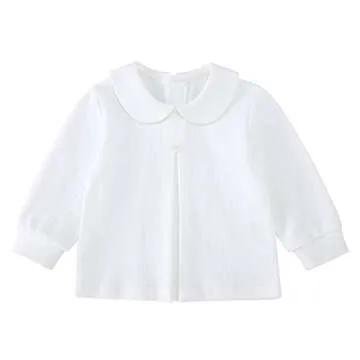 pureborn Baby Toddler Girls Blouse Long Sleeve Collared Cotton Tee Shirts Tops